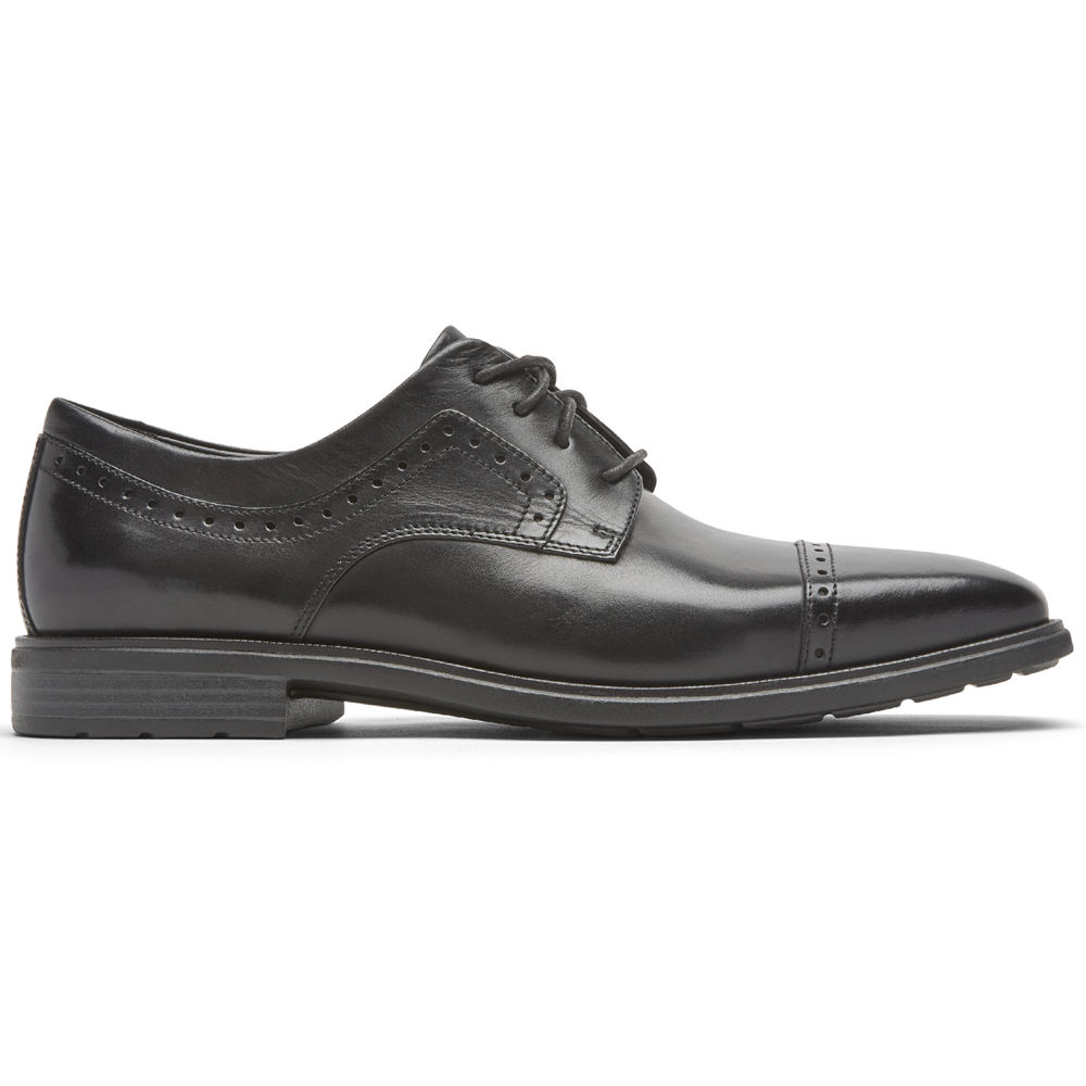 Rockport Mens Dress Shoes Black - Dres Sports Business 2 Cap Toe - UK 962-KMJVSI